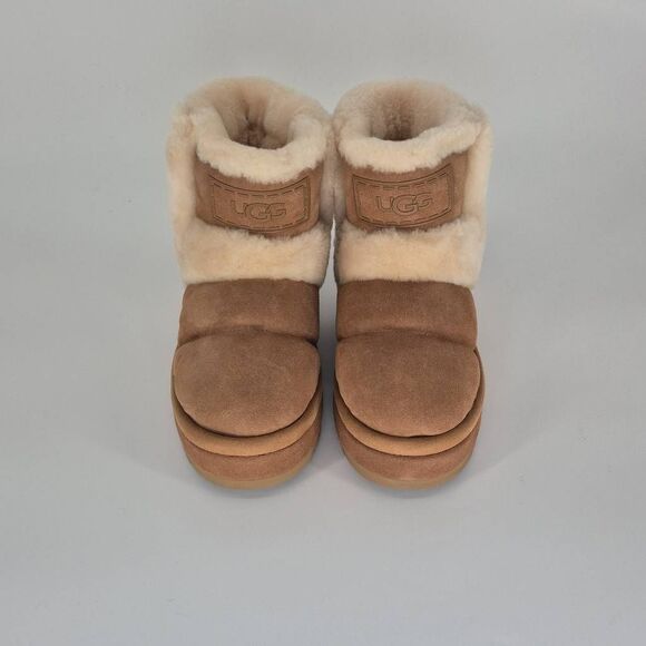 UGG CLASSIC MINI CHILLAPEAK BOOTS SUEDE CHESTNUT SIZE 8 - Picture 2 of 8